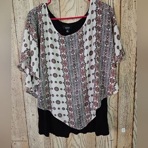 Layered shirt w butterfly sleeve